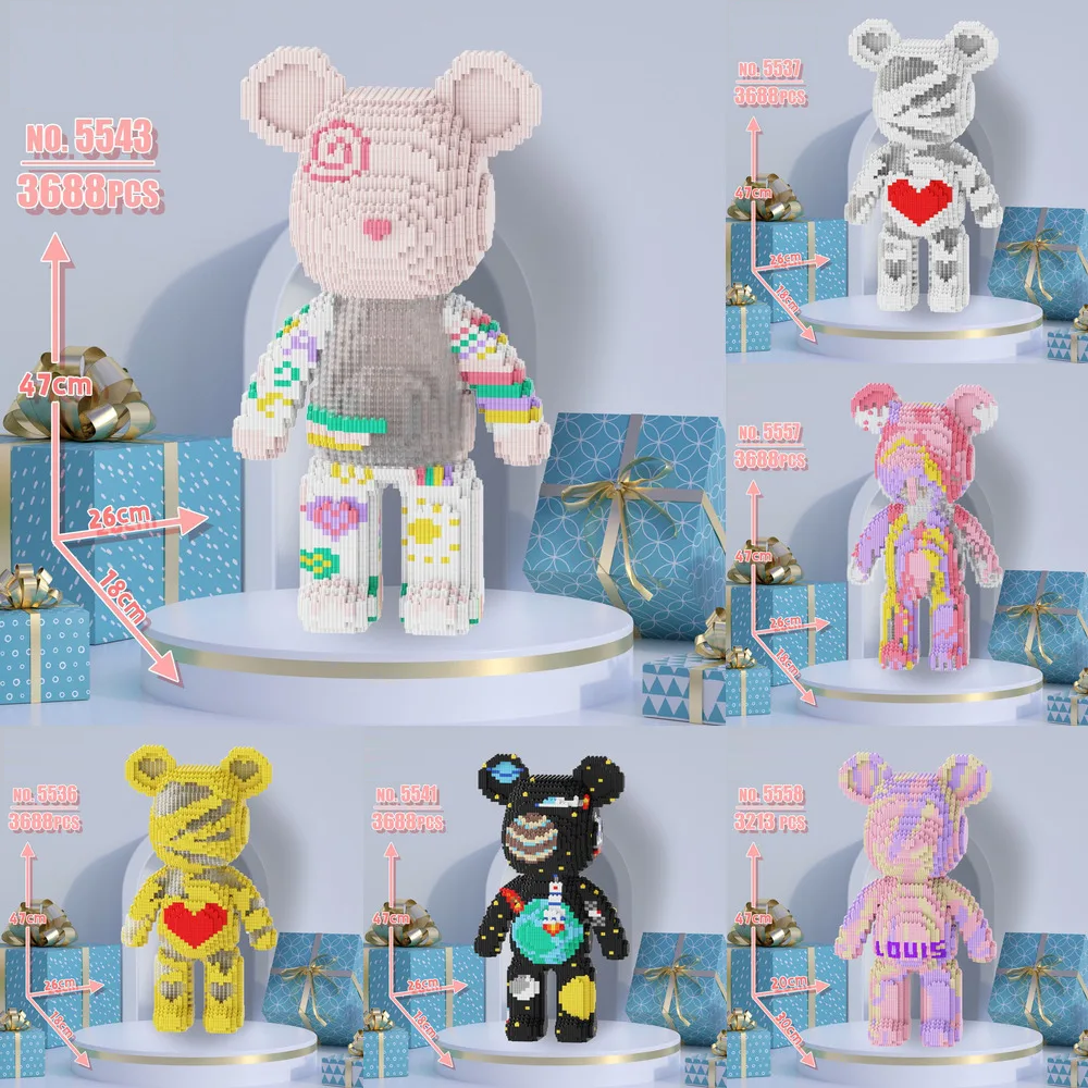 3688-Piece Bear Micro Building Blocks Set - Mechanical kit by Extoril