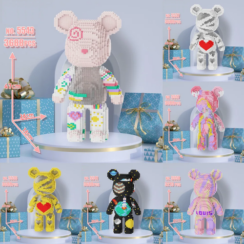 3688-Piece Bear Micro Building Blocks Set - Mechanical kit by Extoril