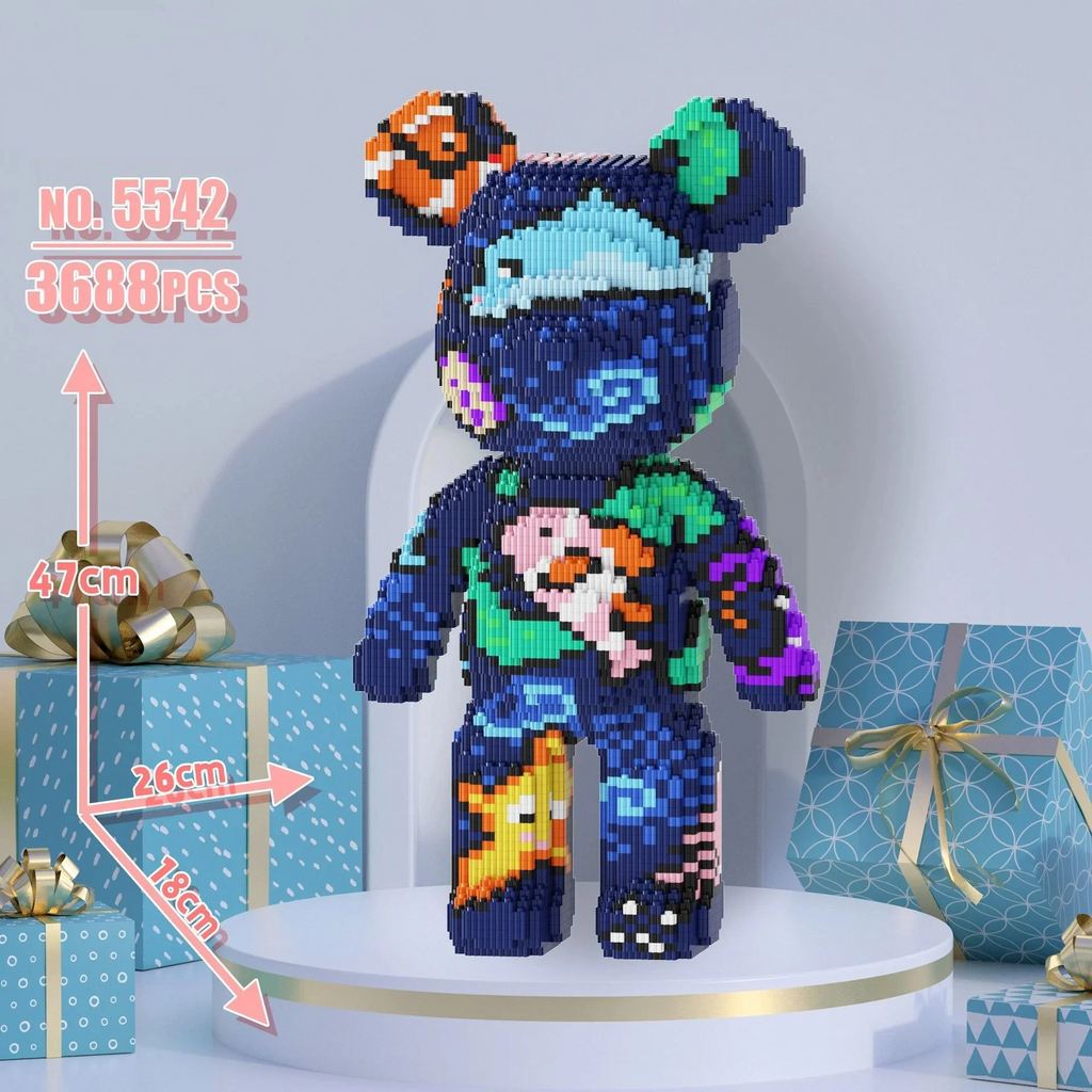 3688-Piece Bear Micro Building Blocks Set - Mechanical kit by Extoril