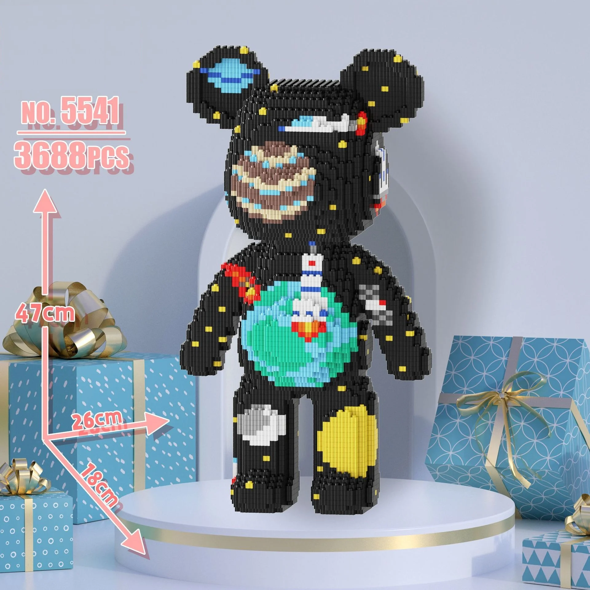 3688-Piece Bear Micro Building Blocks Set - Mechanical kit by Extoril