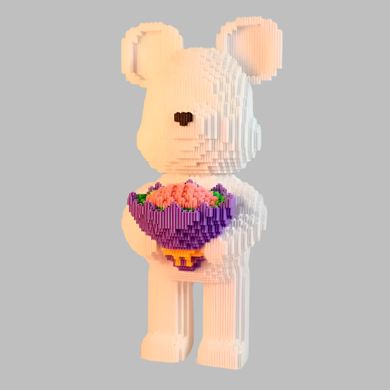 3800-Piece Brick Bear with Flowers Building Set - Mechanical kit by Extoril