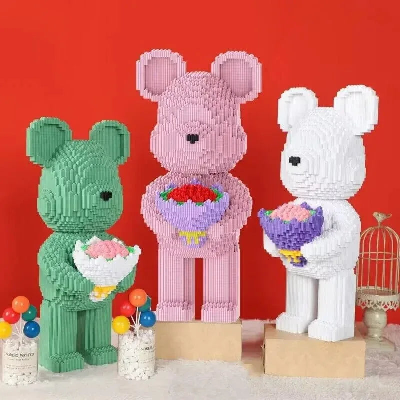 3800-Piece Brick Bear with Flowers Building Set - Mechanical kit by Extoril