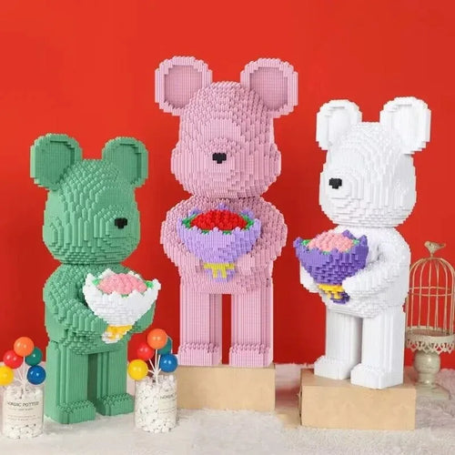 3800-Piece Brick Bear with Flowers Building Set - Mechanical kit by Extoril