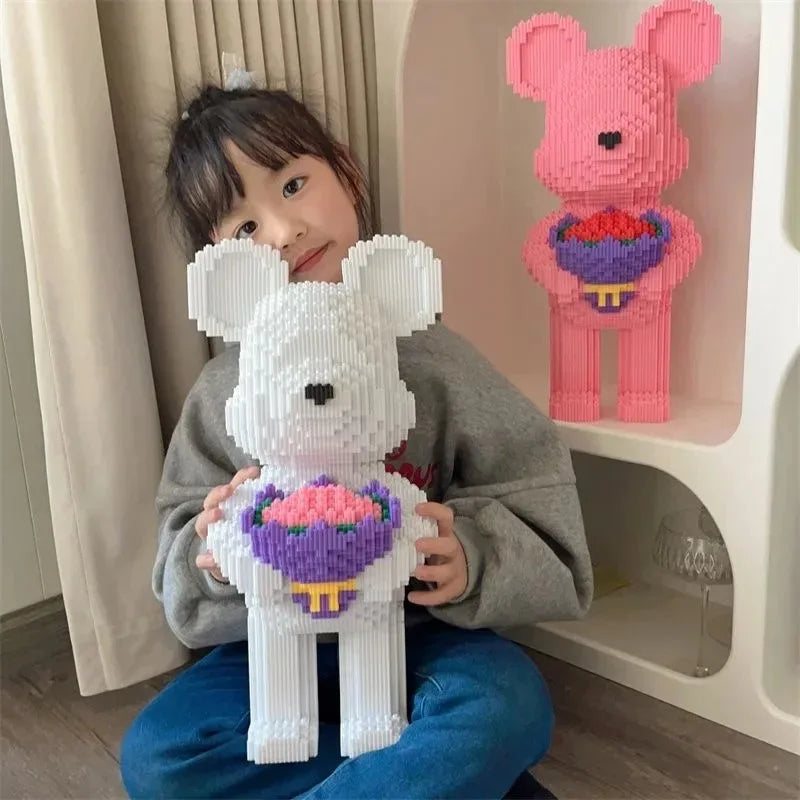 3800-Piece Brick Bear with Flowers Building Set - Mechanical kit by Extoril