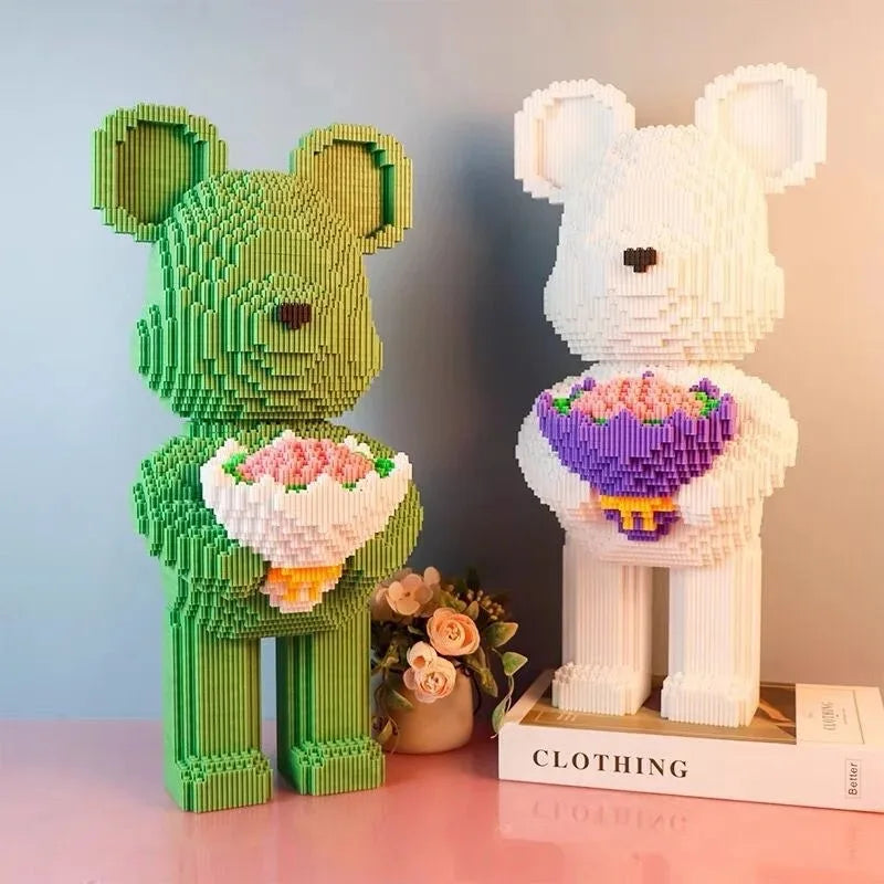 3800-Piece Brick Bear with Flowers Building Set - Mechanical kit by Extoril