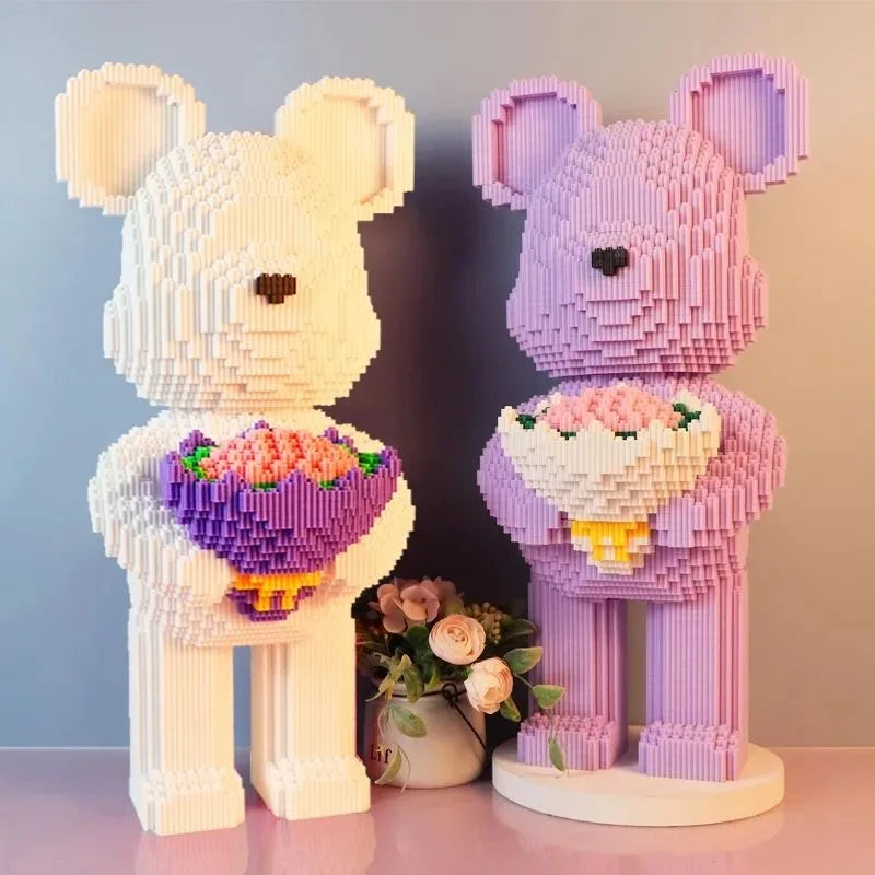 3800-Piece Brick Bear with Flowers Building Set - Mechanical kit by Extoril