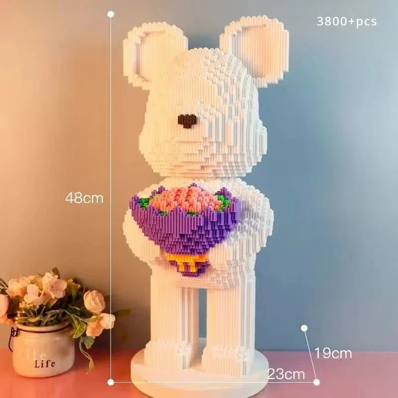 3800-Piece Brick Bear with Flowers Building Set - Mechanical kit by Extoril