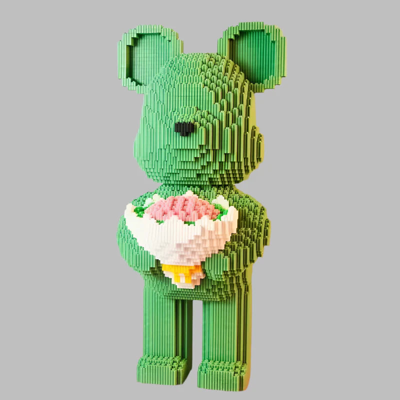 3800-Piece Brick Bear with Flowers Building Set - Mechanical kit by Extoril