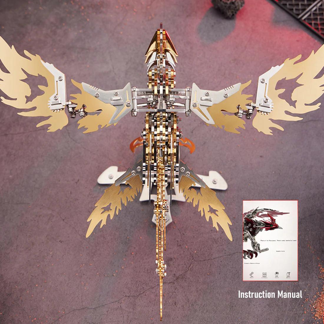 Phoenix Rising 3D Mechanical Stainless Steel Bionic Assembly Kit - 3d metal puzzle by Extoril