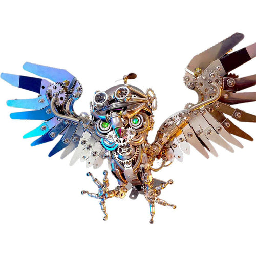Nocturnal Owl 3D Metal Puzzle Steampunk Kit - 3d metal puzzle by Extoril