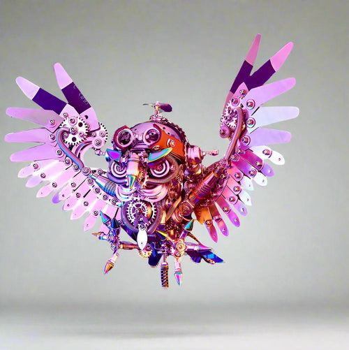 Nocturnal Owl 3D Metal Puzzle Steampunk Kit - 3d metal puzzle by Extoril