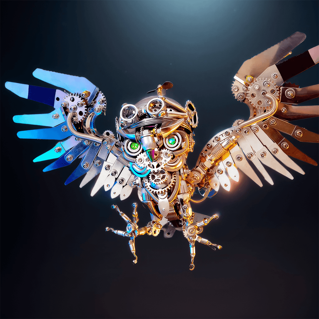 Nocturnal Owl 3D Metal Puzzle Steampunk Kit - 3d metal puzzle by Extoril