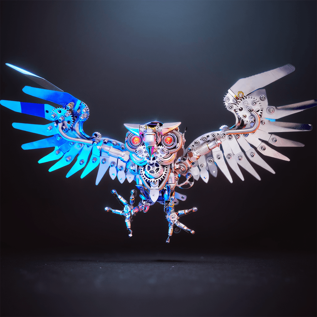Nocturnal Owl 3D Metal Puzzle Steampunk Kit - 3d metal puzzle by Extoril