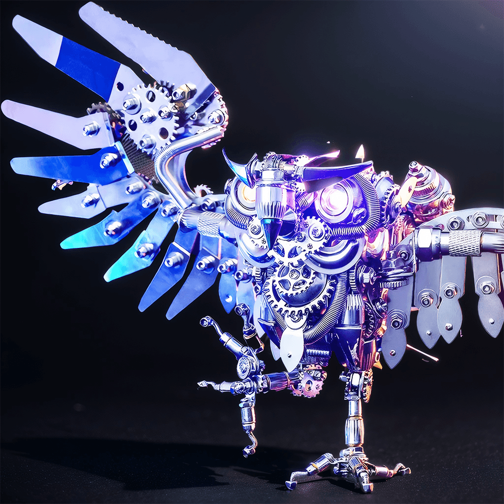 Nocturnal Owl 3D Metal Puzzle Steampunk Kit - 3d metal puzzle by Extoril