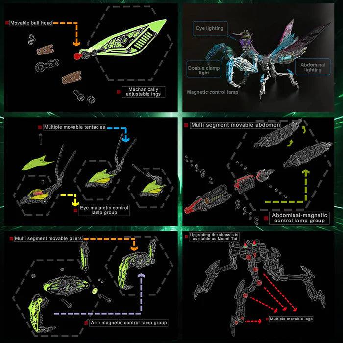 3D Metal Mantis Model Kit with LED Lights - 3d metal puzzle by Extoril
