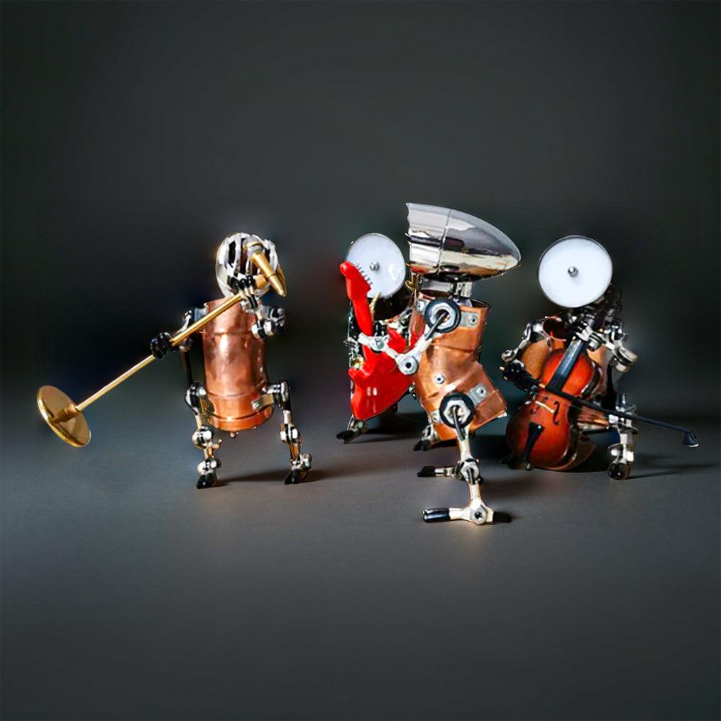 DIY 3D Metal Steampunk Hand-Assembled Robot Band Model - 3d metal puzzle by Extoril