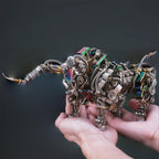 DIY 3D Metal Mechanical Bull Animal Model Assembly Kit 1087Pcs - 3d metal puzzle by Extoril