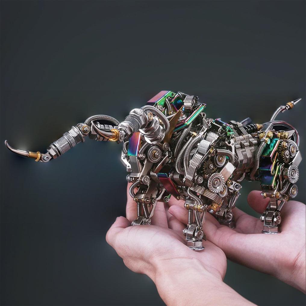DIY 3D Metal Mechanical Bull Animal Model Assembly Kit 1087Pcs - 3d metal puzzle by Extoril