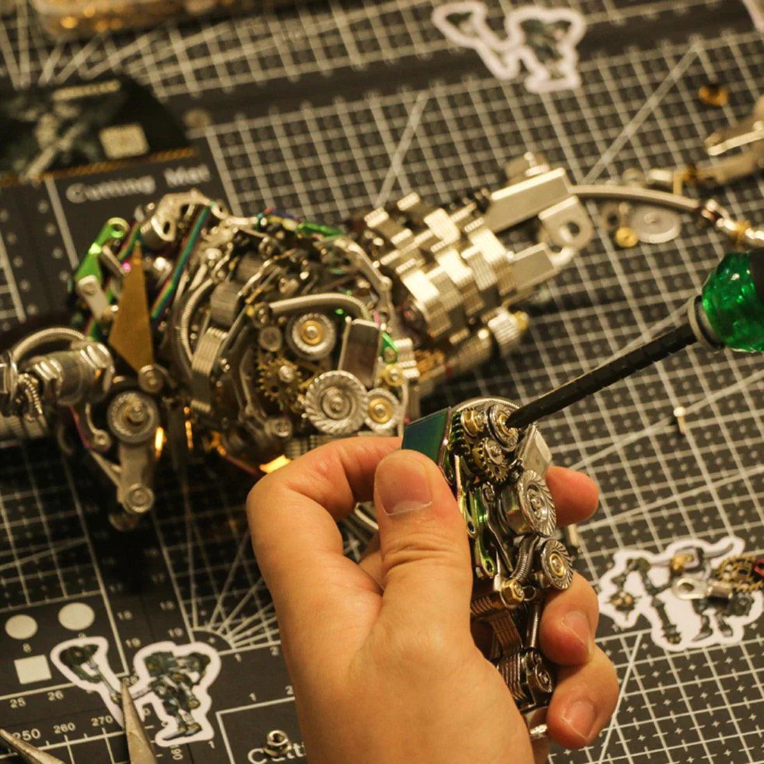 DIY 3D Metal Mechanical Bull Animal Model Assembly Kit 1087Pcs - 3d metal puzzle by Extoril