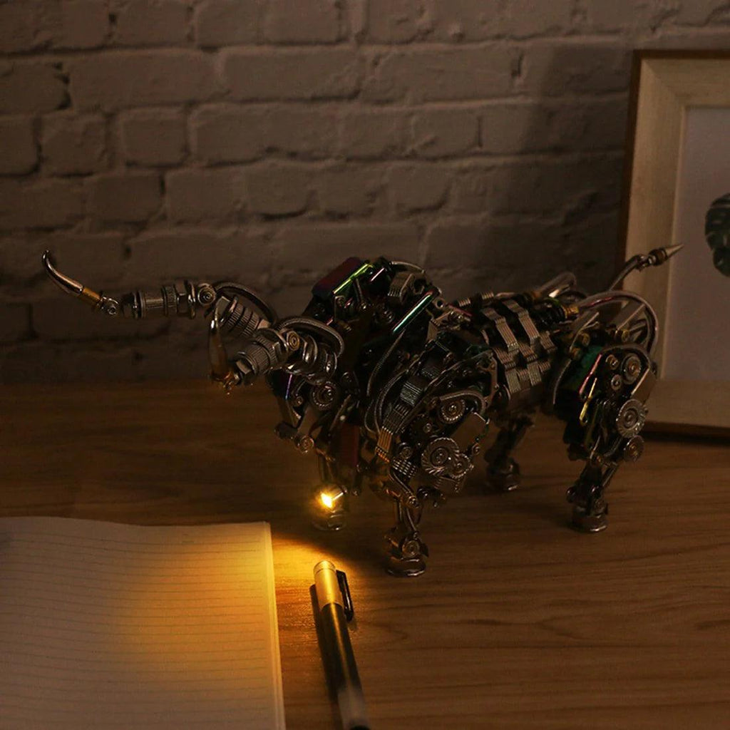 DIY 3D Metal Mechanical Bull Animal Model Assembly Kit 1087Pcs - 3d metal puzzle by Extoril