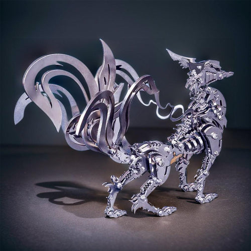 DIY 3D Metal Mechanical Nine-tailed Fox Puzzle Model Kit Assembly - 3d metal puzzle by Extoril