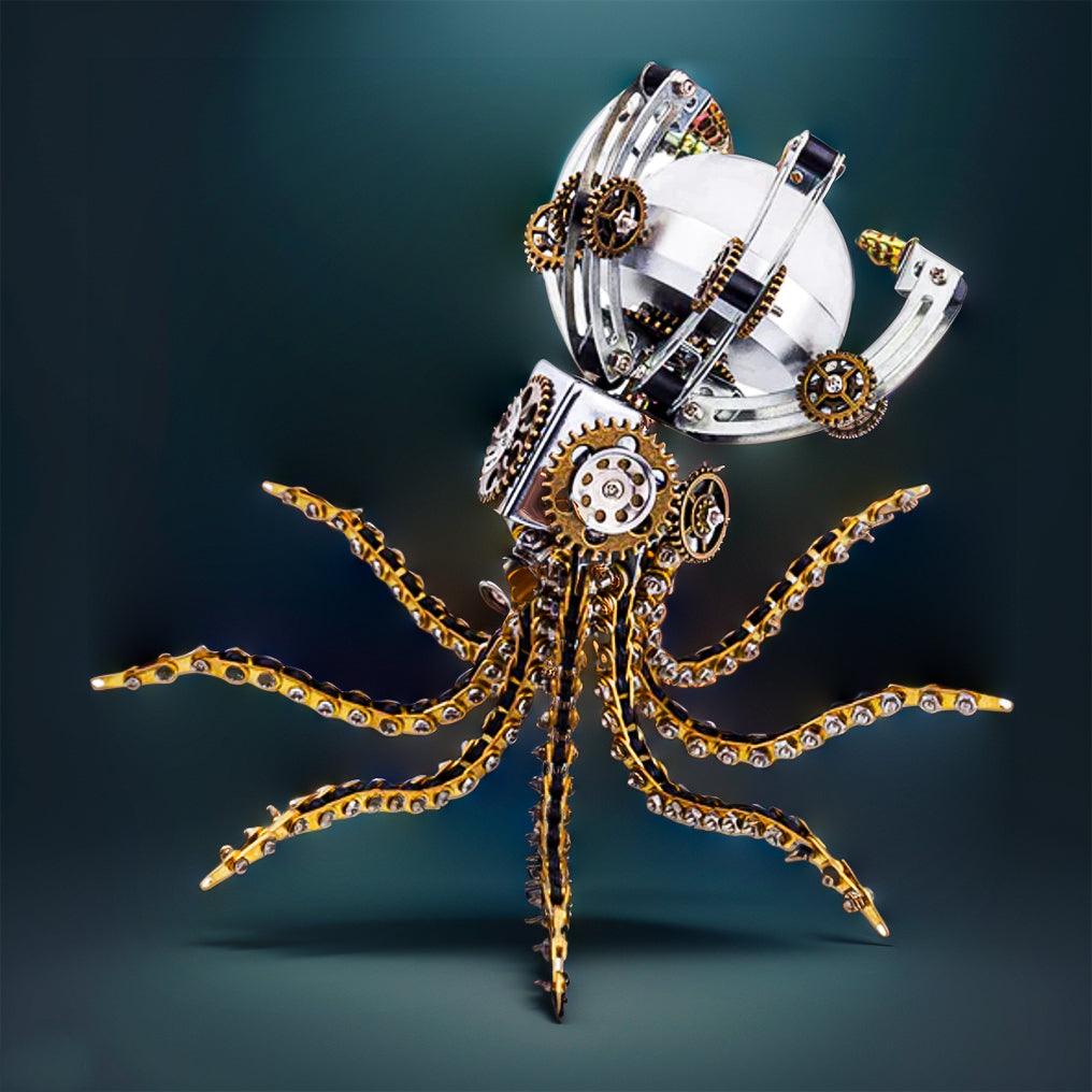 DIY 3D Metal Steampunk Galaxy Mechanical Octopus - 3d metal puzzle by Extoril