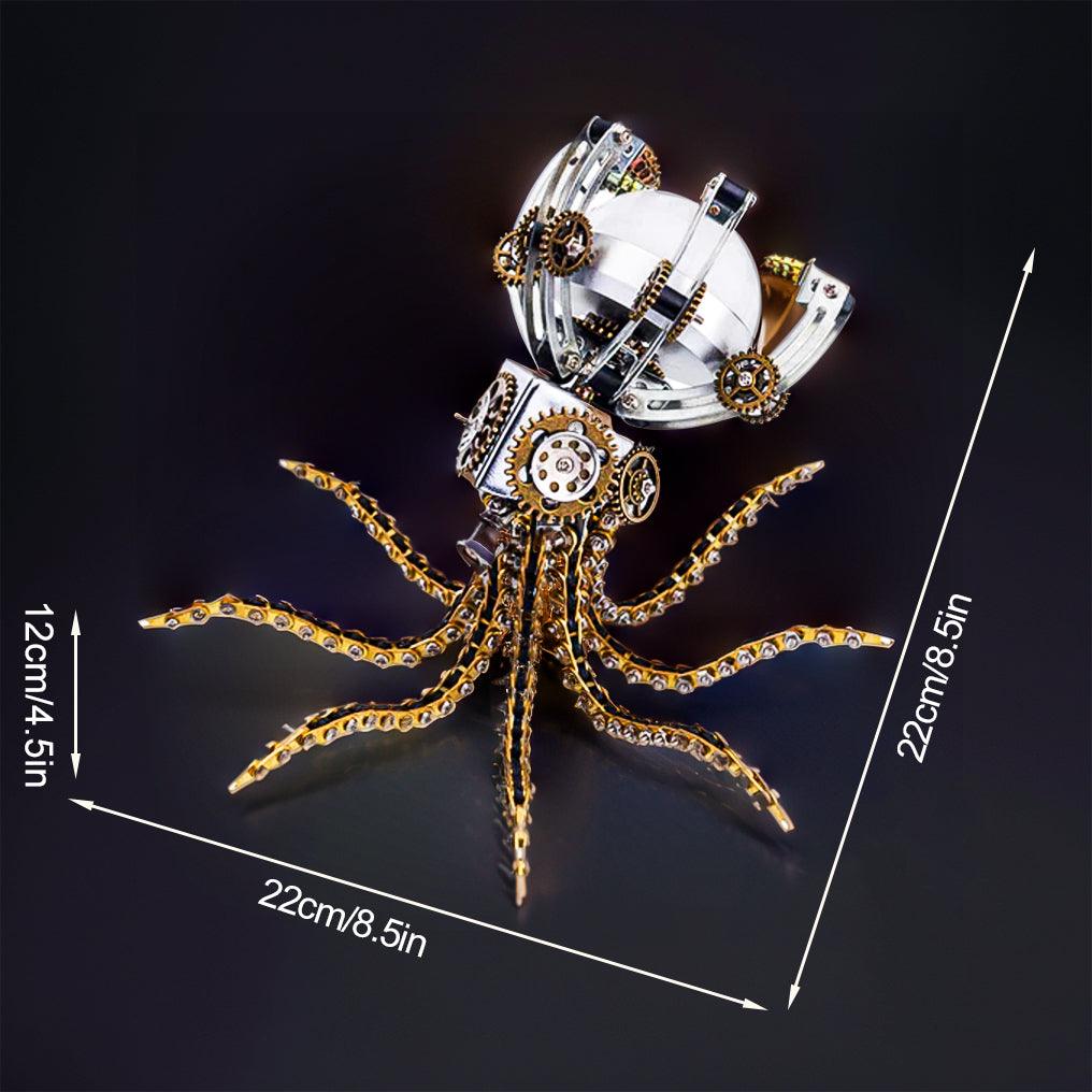 DIY 3D Metal Steampunk Galaxy Mechanical Octopus - 3d metal puzzle by Extoril