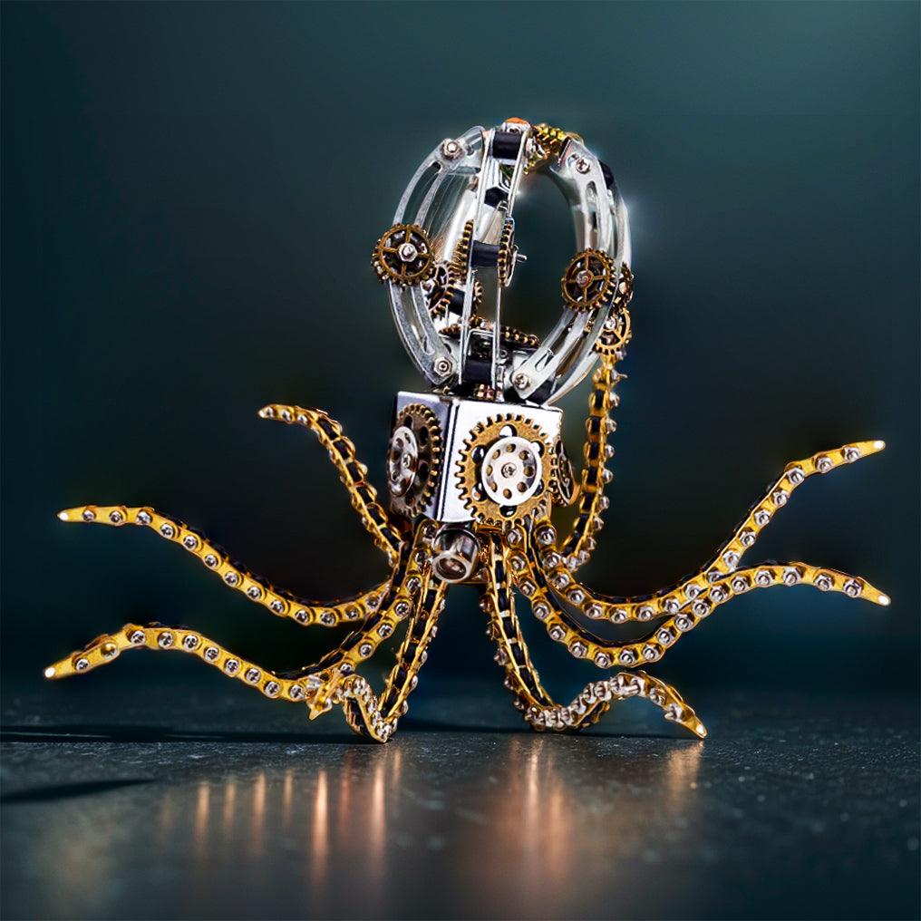 DIY 3D Metal Steampunk Galaxy Mechanical Octopus - 3d metal puzzle by Extoril