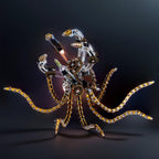 DIY 3D Metal Steampunk Galaxy Mechanical Octopus - 3d metal puzzle by Extoril