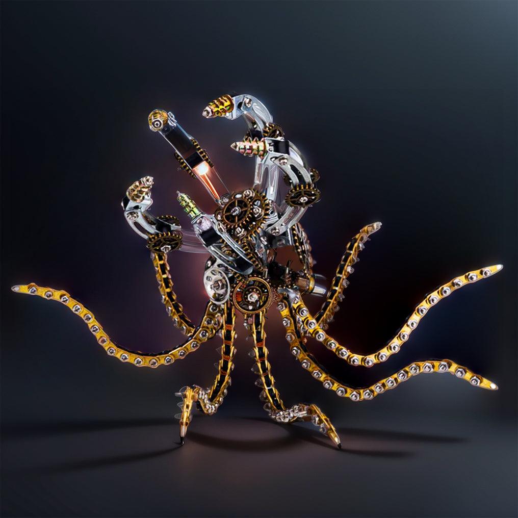 DIY 3D Metal Steampunk Galaxy Mechanical Octopus - 3d metal puzzle by Extoril