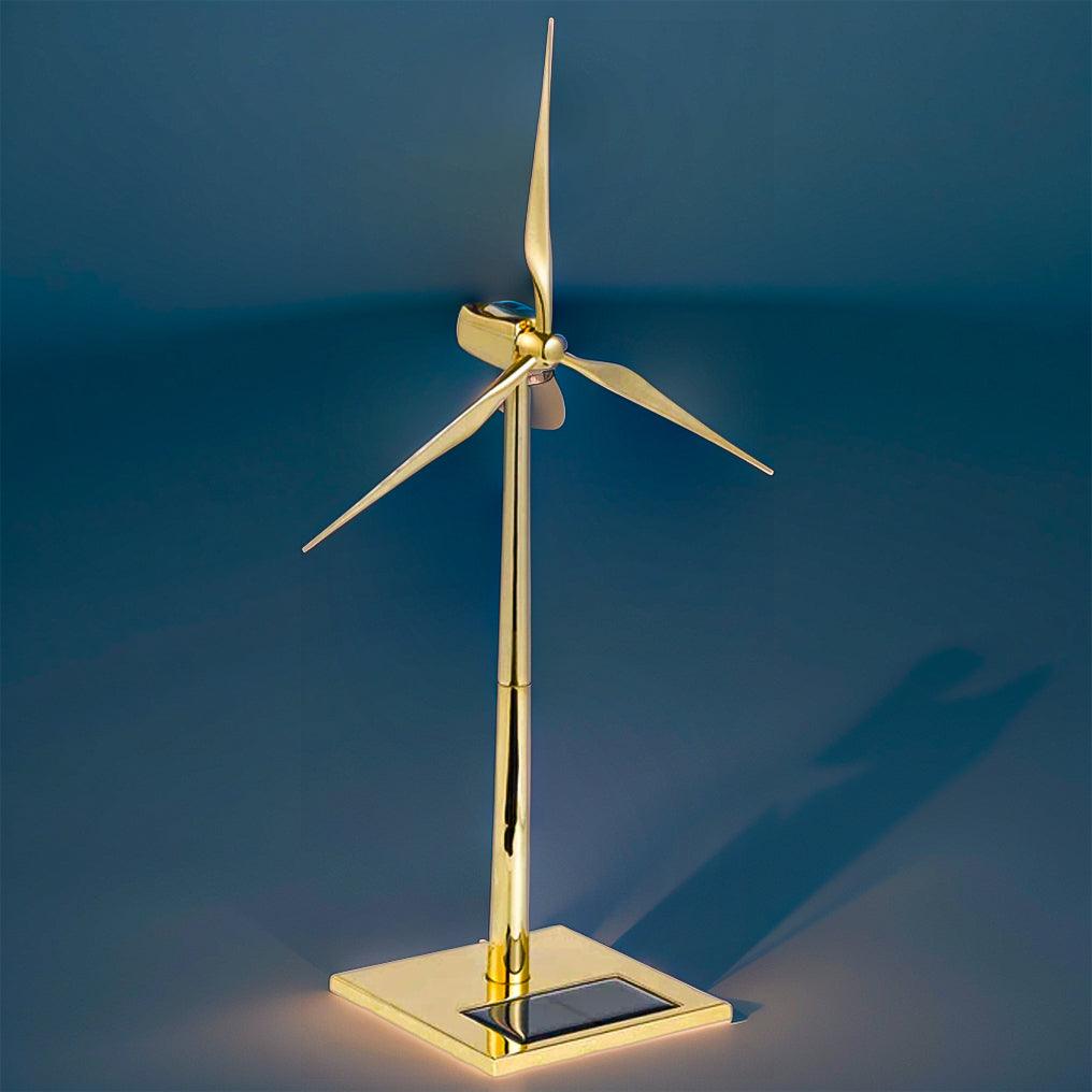 DIY 3D Metal Windmill Solar Powered Wind Turbine Assembly Model Golden - 3d metal puzzle by Extoril