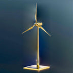 DIY 3D Metal Windmill Solar Powered Wind Turbine Assembly Model Golden - 3d metal puzzle by Extoril