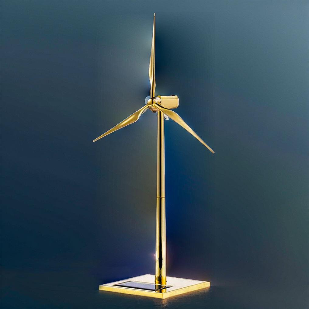 DIY 3D Metal Windmill Solar Powered Wind Turbine Assembly Model Golden - 3d metal puzzle by Extoril