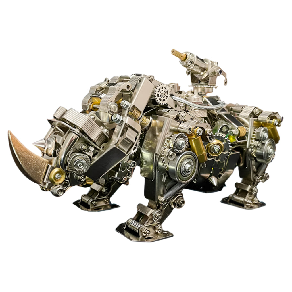 Steampunk Siege Mechanical Rhino - DIY Assembly Kit - 3d metal puzzle by Extoril