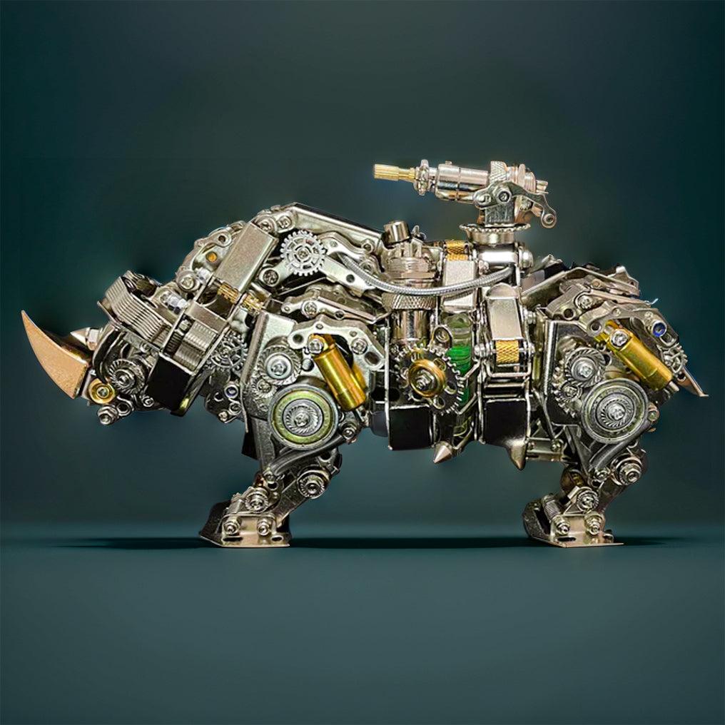 Steampunk Siege Mechanical Rhino - DIY Assembly Kit - 3d metal puzzle by Extoril