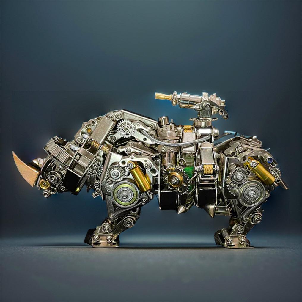 Steampunk Siege Mechanical Rhino - DIY Assembly Kit - 3d metal puzzle by Extoril