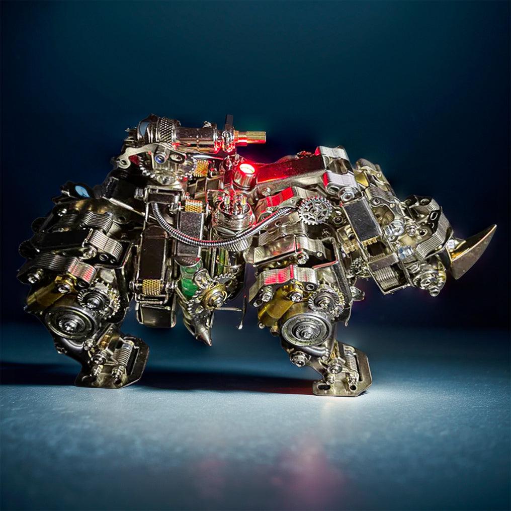 Steampunk Siege Mechanical Rhino - DIY Assembly Kit - 3d metal puzzle by Extoril