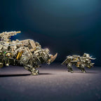 Steampunk Siege Mechanical Rhino - DIY Assembly Kit - 3d metal puzzle by Extoril