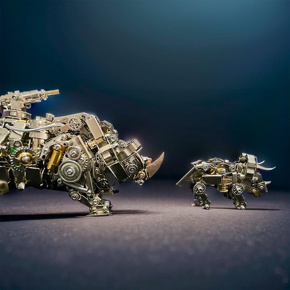 Steampunk Siege Mechanical Rhino - DIY Assembly Kit - 3d metal puzzle by Extoril