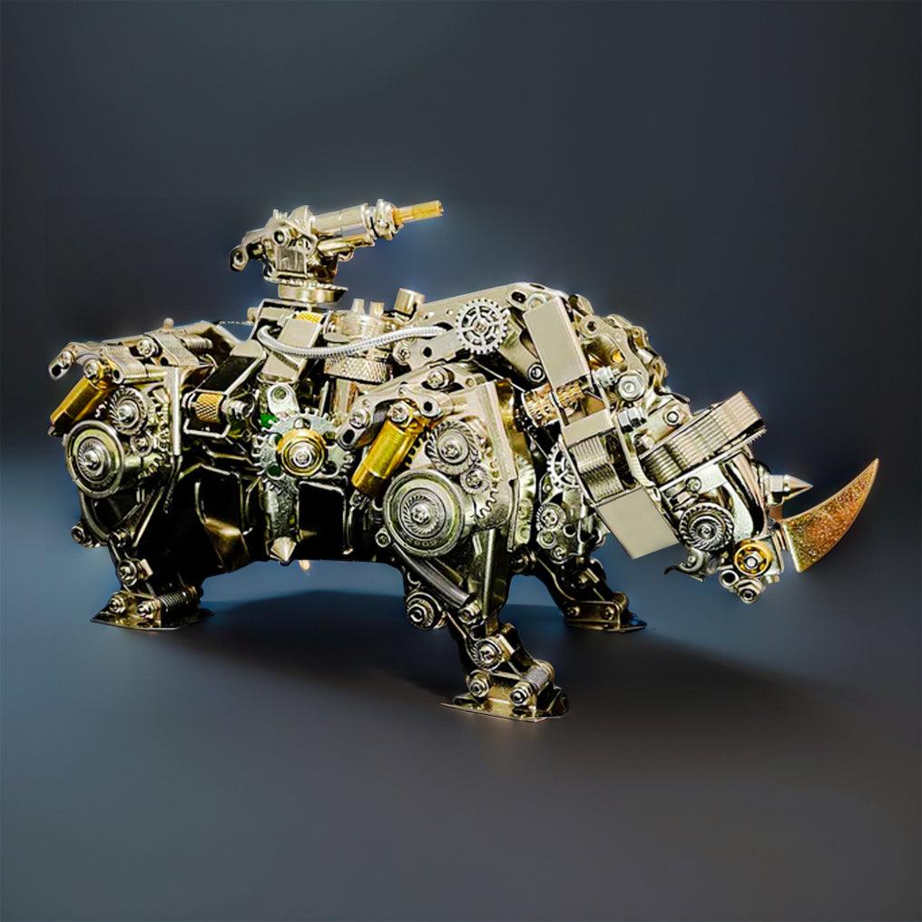Steampunk Siege Mechanical Rhino - DIY Assembly Kit - 3d metal puzzle by Extoril