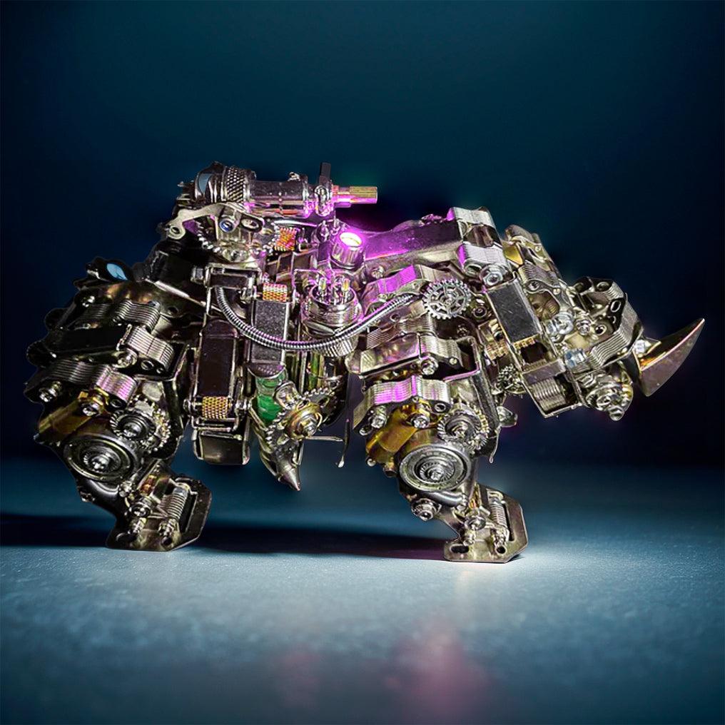 Steampunk Siege Mechanical Rhino - DIY Assembly Kit - 3d metal puzzle by Extoril