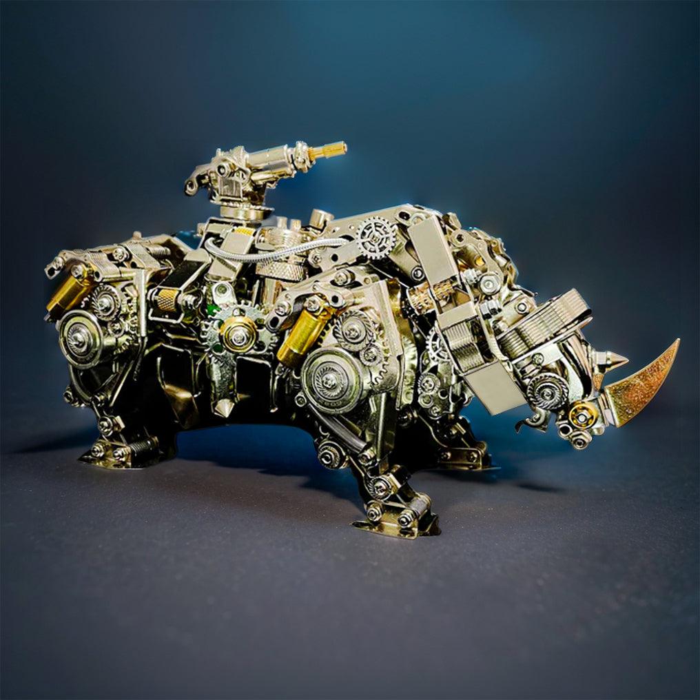 Steampunk Siege Mechanical Rhino - DIY Assembly Kit - 3d metal puzzle by Extoril