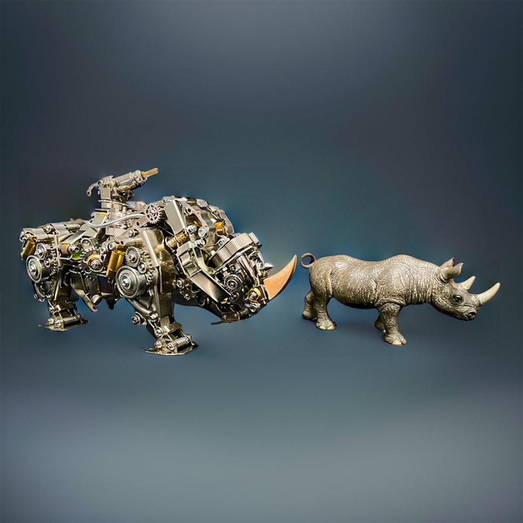 Steampunk Siege Mechanical Rhino - DIY Assembly Kit - 3d metal puzzle by Extoril