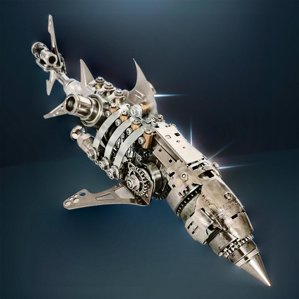 DIY 3D Metal Mechanical Shark Puzzle Model Assembly Kit-209PCS - 3d metal puzzle by Extoril