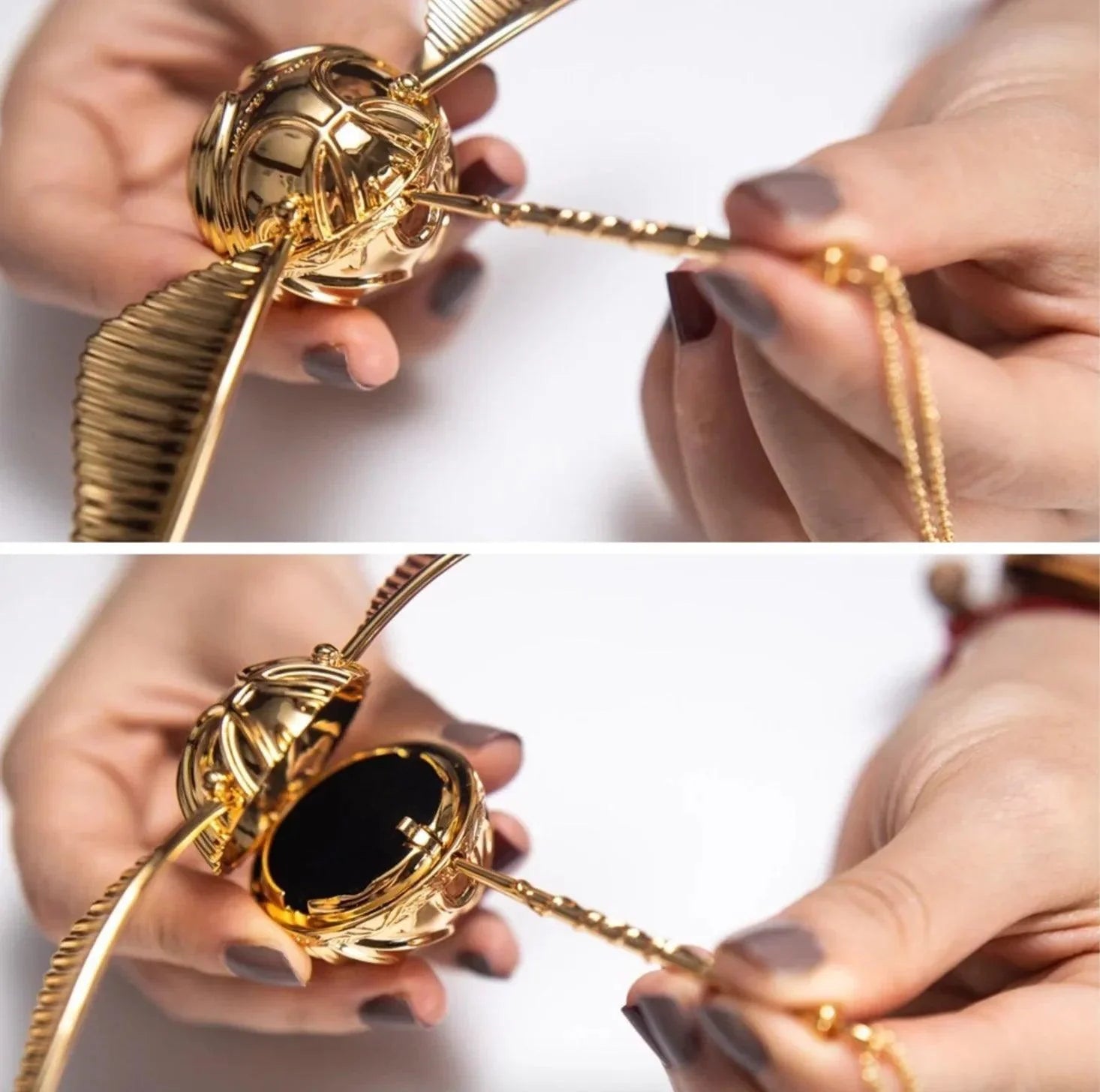 Magical Harry Potter Golden Snitch Ring Box - 3d metal puzzle by Extoril