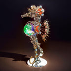DIY 3D Metal Steampunk Mechanical Seahorse Puzzle with Lamp Model-2100PCS - 3d metal puzzle by Extoril