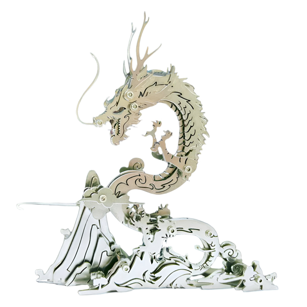 Dragon on the Mountain Mythical Creature Model Kit - 3d metal puzzle by Extoril