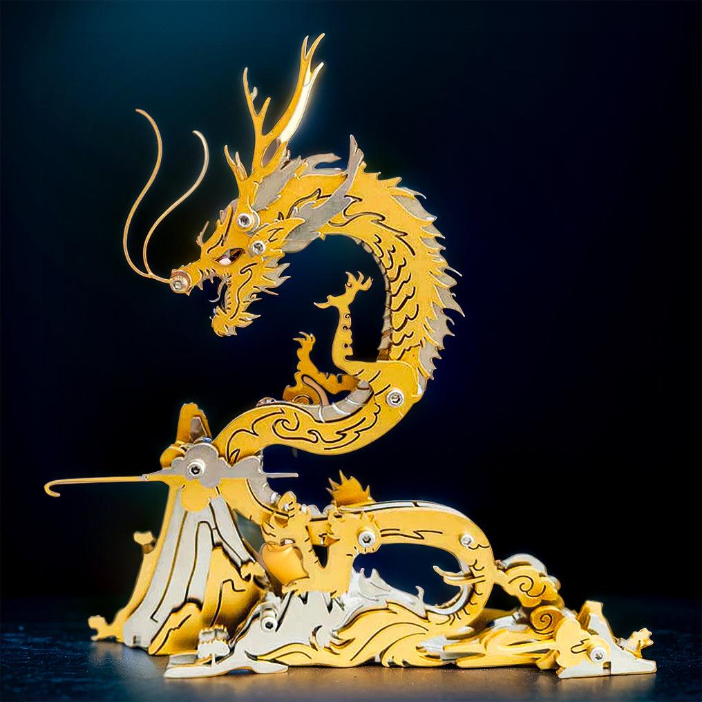 Dragon on the Mountain Mythical Creature Model Kit - 3d metal puzzle by Extoril
