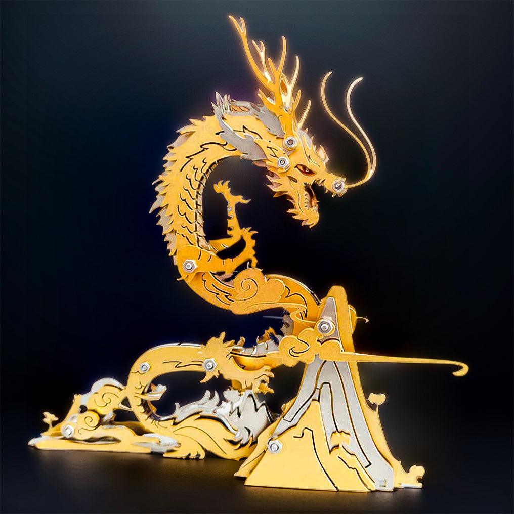 Dragon on the Mountain Mythical Creature Model Kit - 3d metal puzzle by Extoril