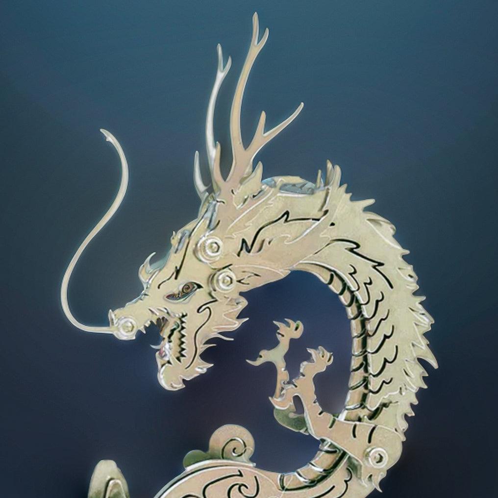 Dragon on the Mountain Mythical Creature Model Kit - 3d metal puzzle by Extoril
